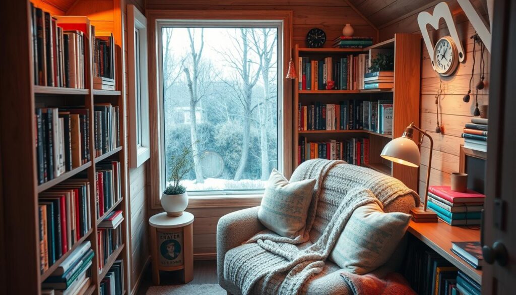 tiny house reading nook