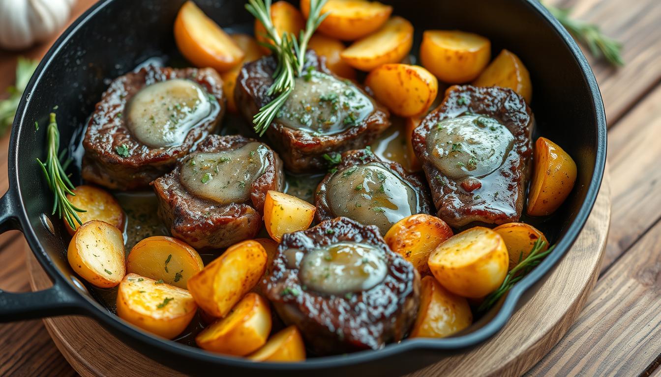 Garlic butter steak and potato skillet