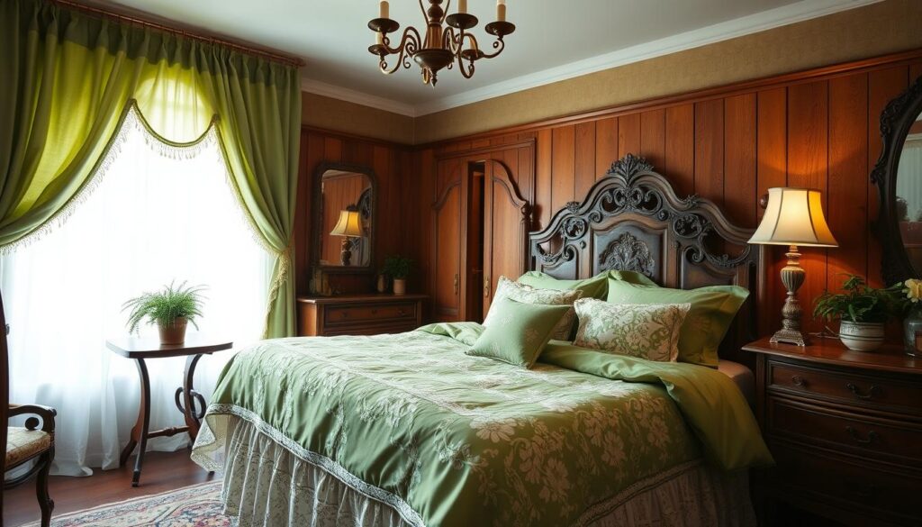 Vintage green bedding