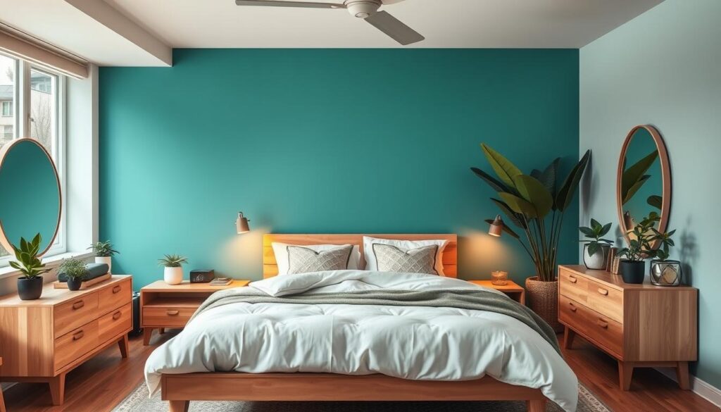 color drenched bedroom