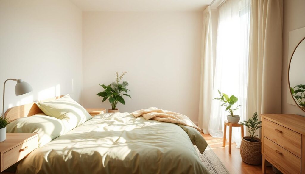 cozy minimalist green bedding