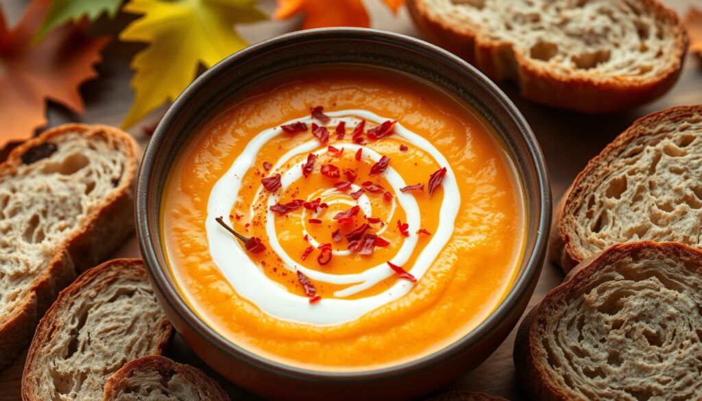 creamy soup with butternut squash