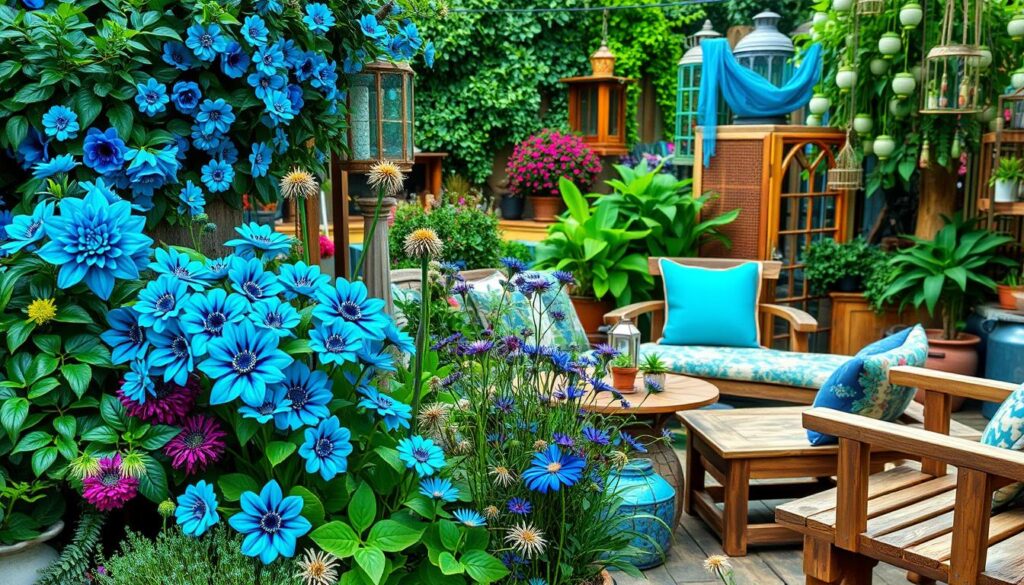 peacock blue garden ideas