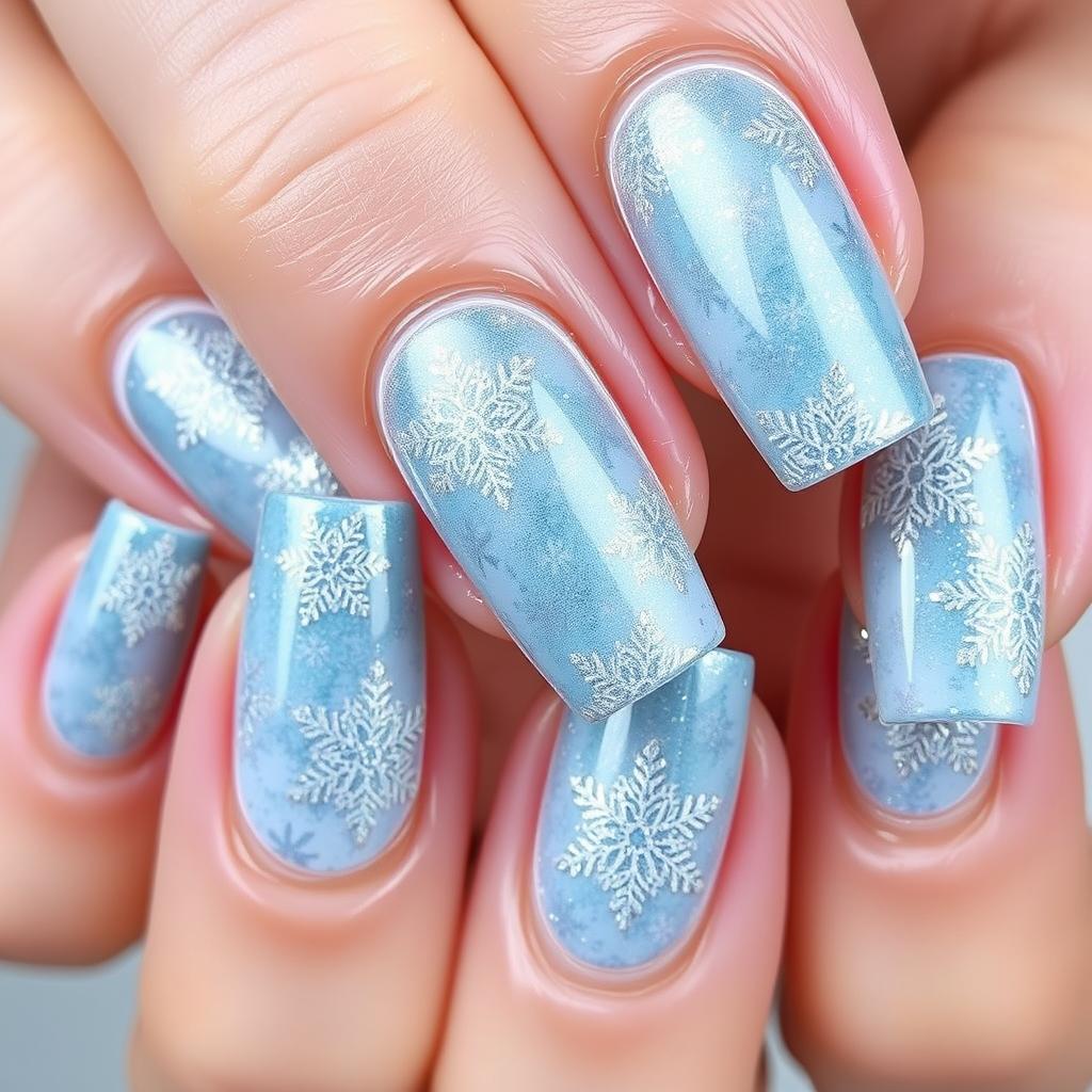 snowflake nail art