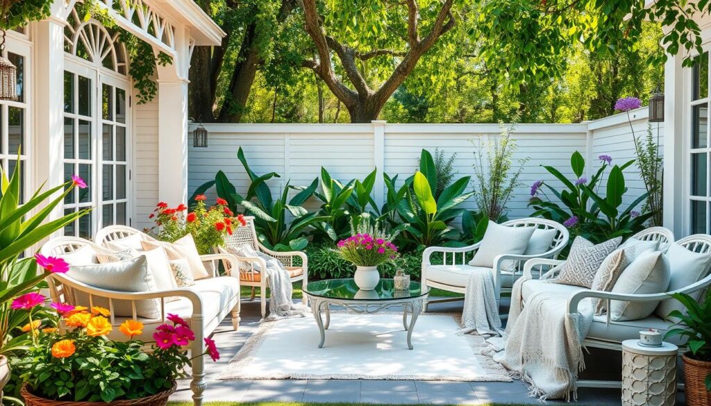 white garden furniture