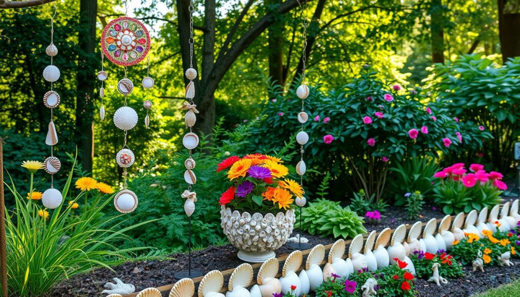 seashell garden decorations