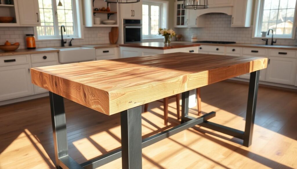 reclaimed wood kitchen island