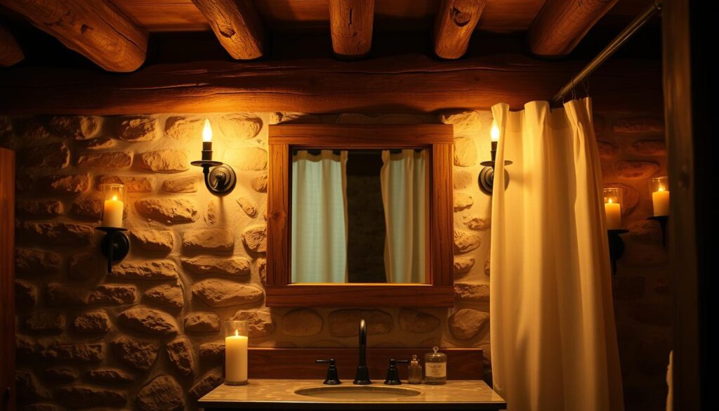 rustic bathroom lighting