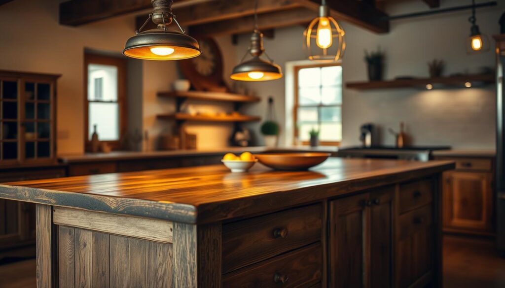 rustic kitchen island lighting