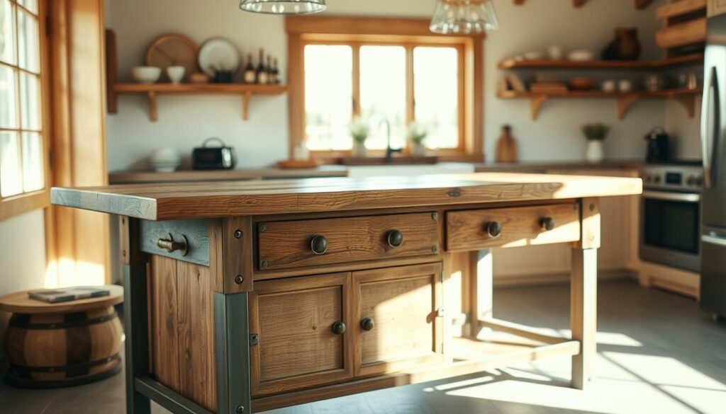 rustic kitchen island materials