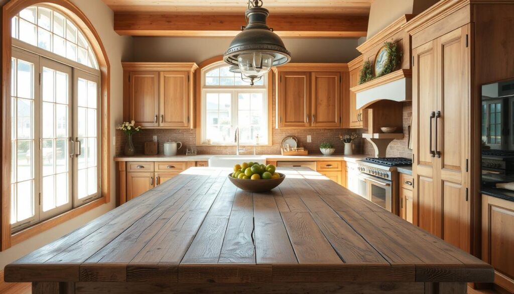 rustic kitchen island size